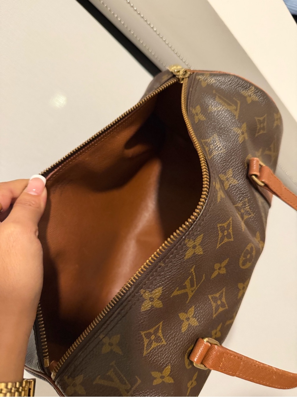 Louis Vuitton Papillon Shoulder Bag GM Brown Leather - Picture 7 of 8
